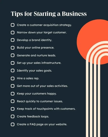 tips for starting a business